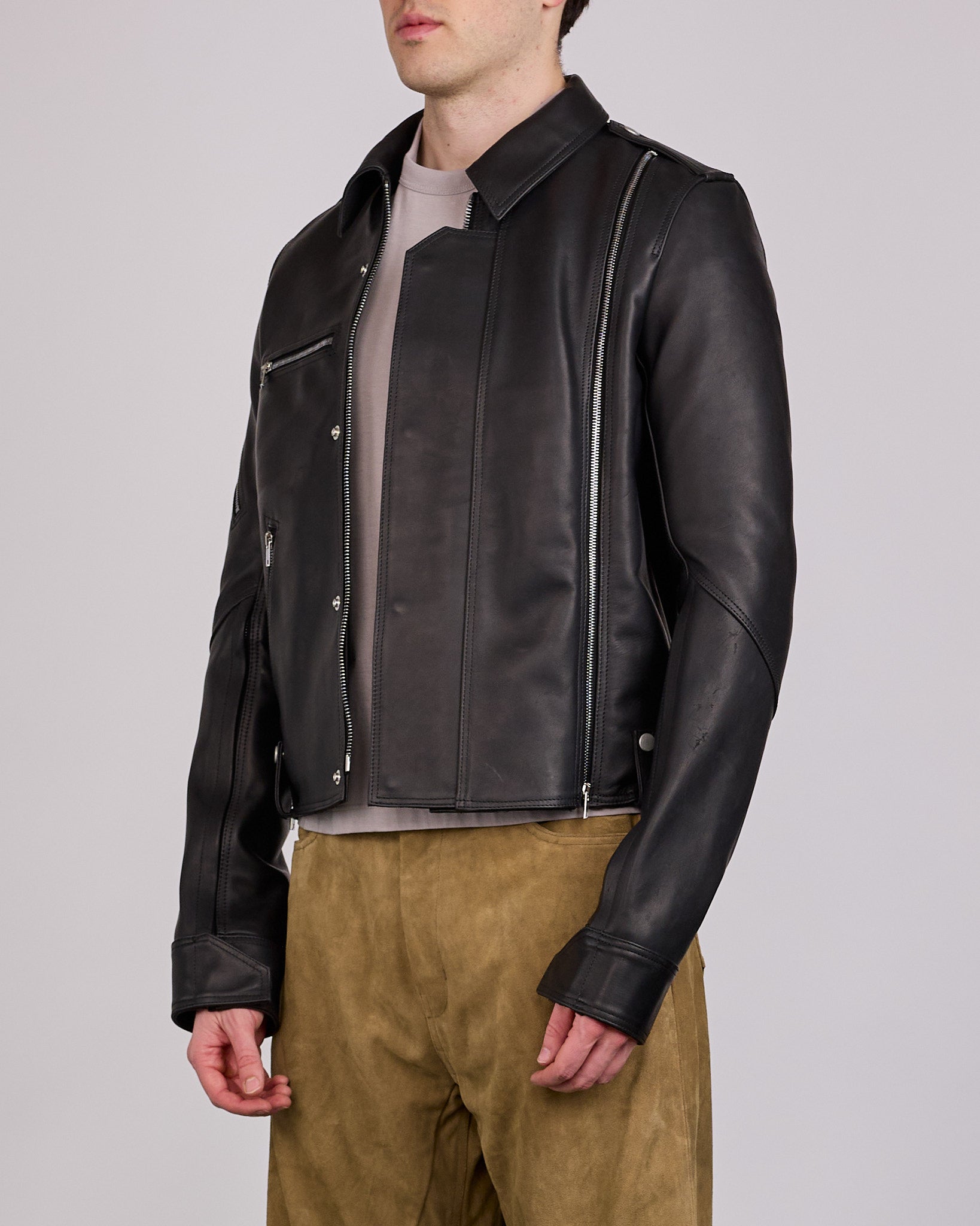 パンツ rickowens jacket Rick Owens Runway Bonotto Suicide Vega MIJ Leather Jacket Black