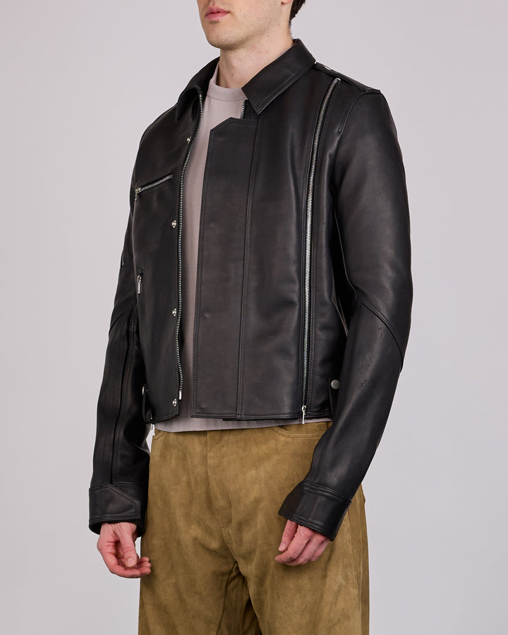 Rick Owens Runway Bonotto Suicide Vega MIJ Leather Jacket Black
