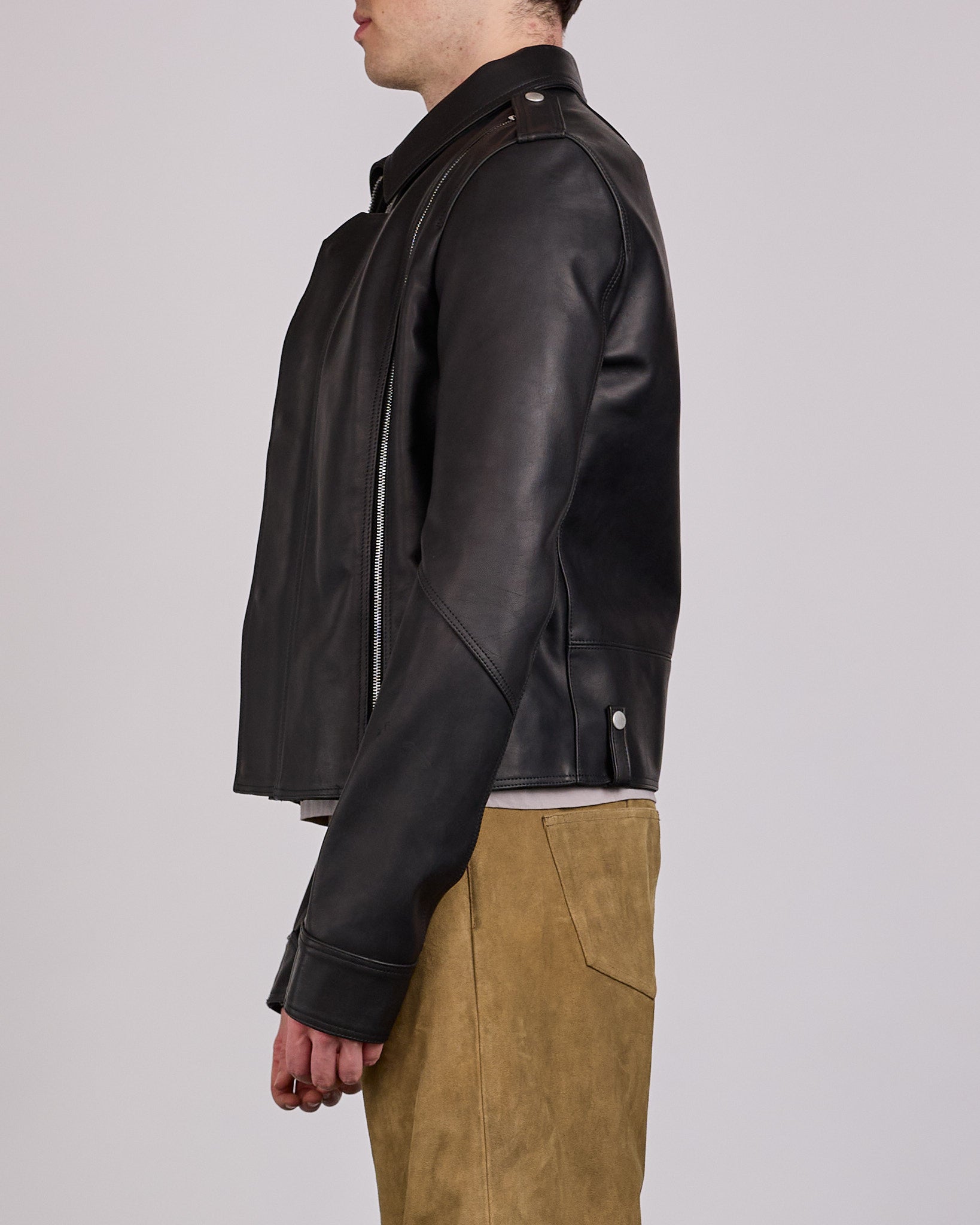 Rick Owens Runway Bonotto Suicide Vega MIJ Leather Jacket Black