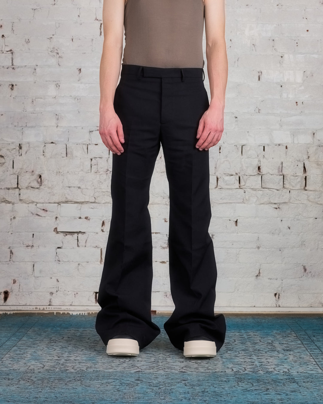 Rick Owens Runway Bonotto Wide Astaire Pant Twill Black