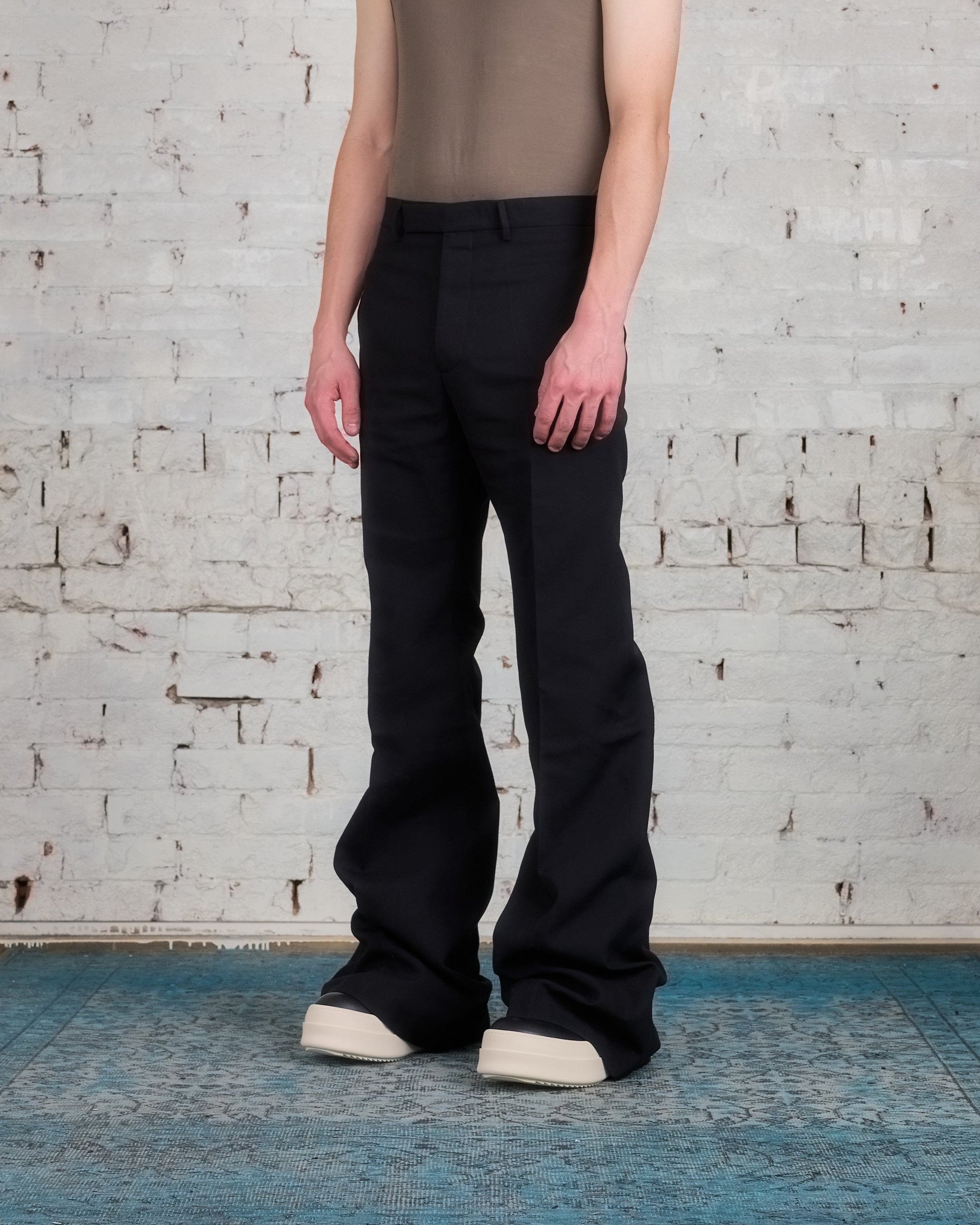 Rick Owens Runway Bonotto Wide Astaire Pant Twill Black – LESS 17