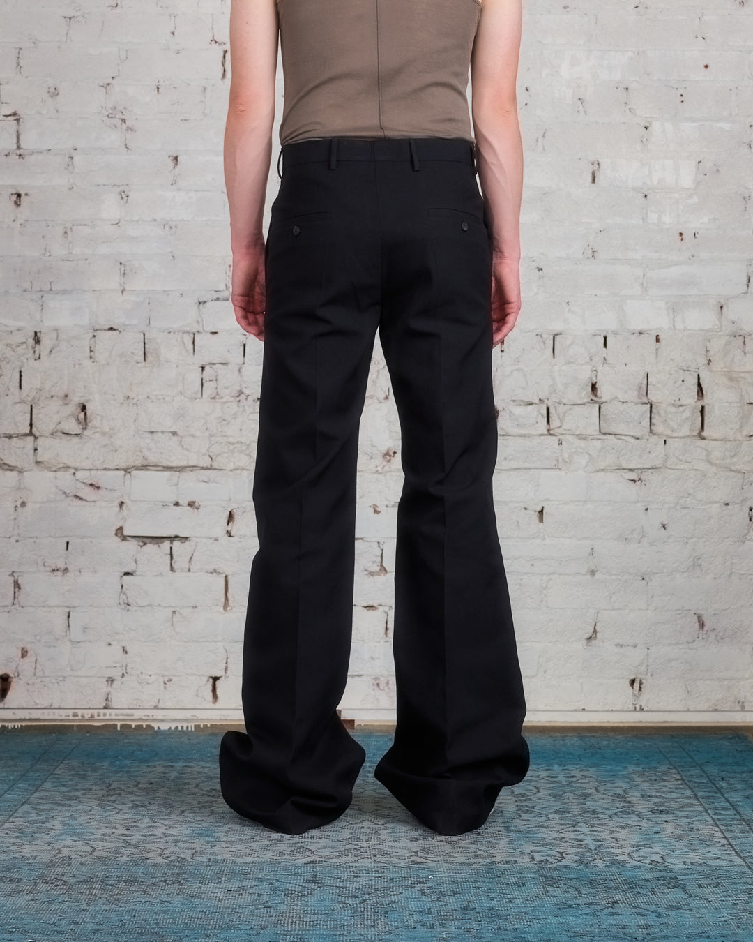 Rick Owens Runway Bonotto Wide Astaire Pant Twill Black