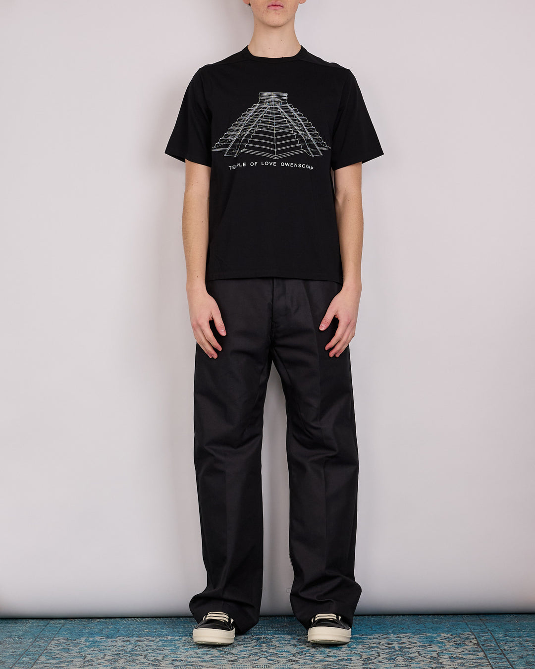 Rick Owens Runway Brad T-Shirt Temple Graphic Black Milk