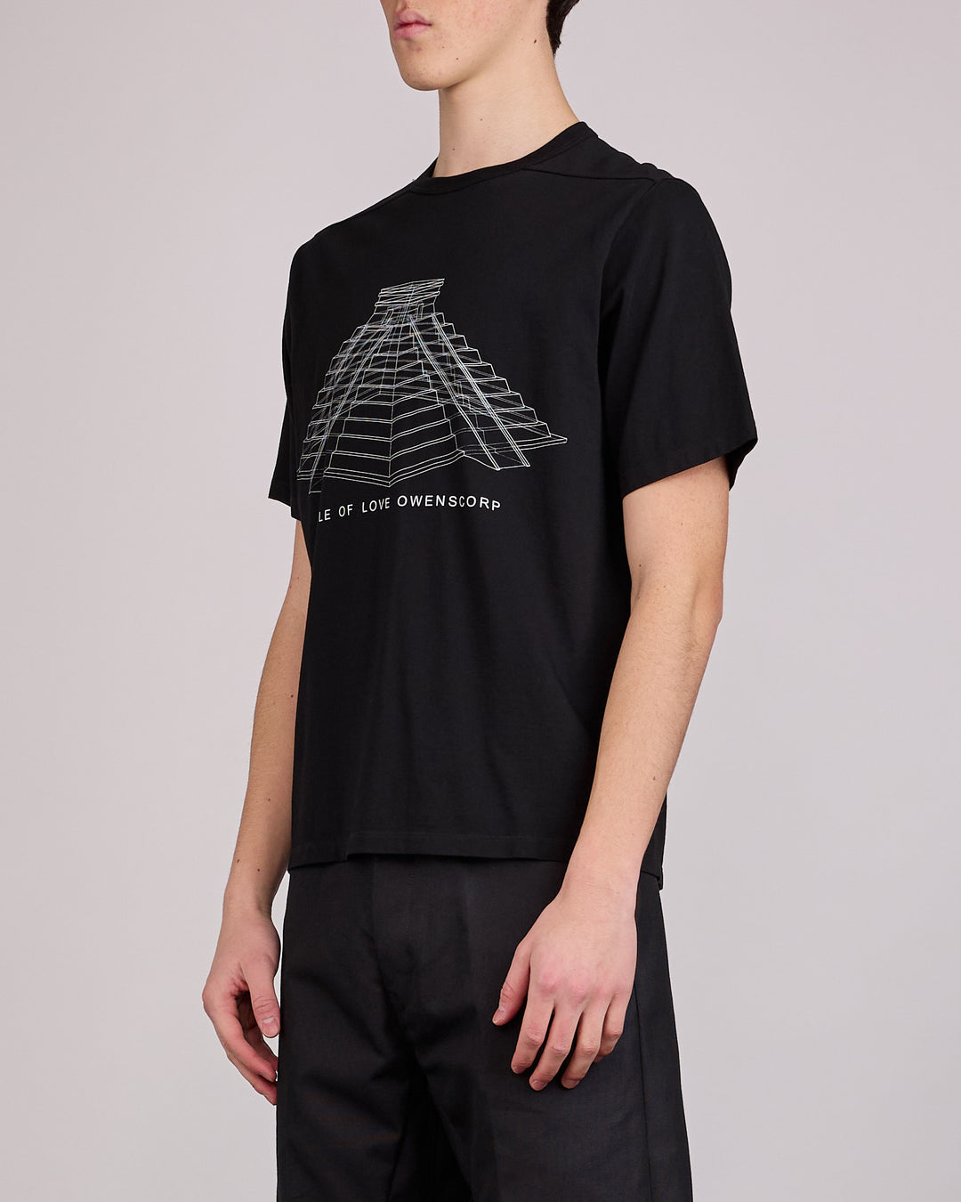 Rick Owens Runway Brad T-Shirt Temple Graphic Black Milk