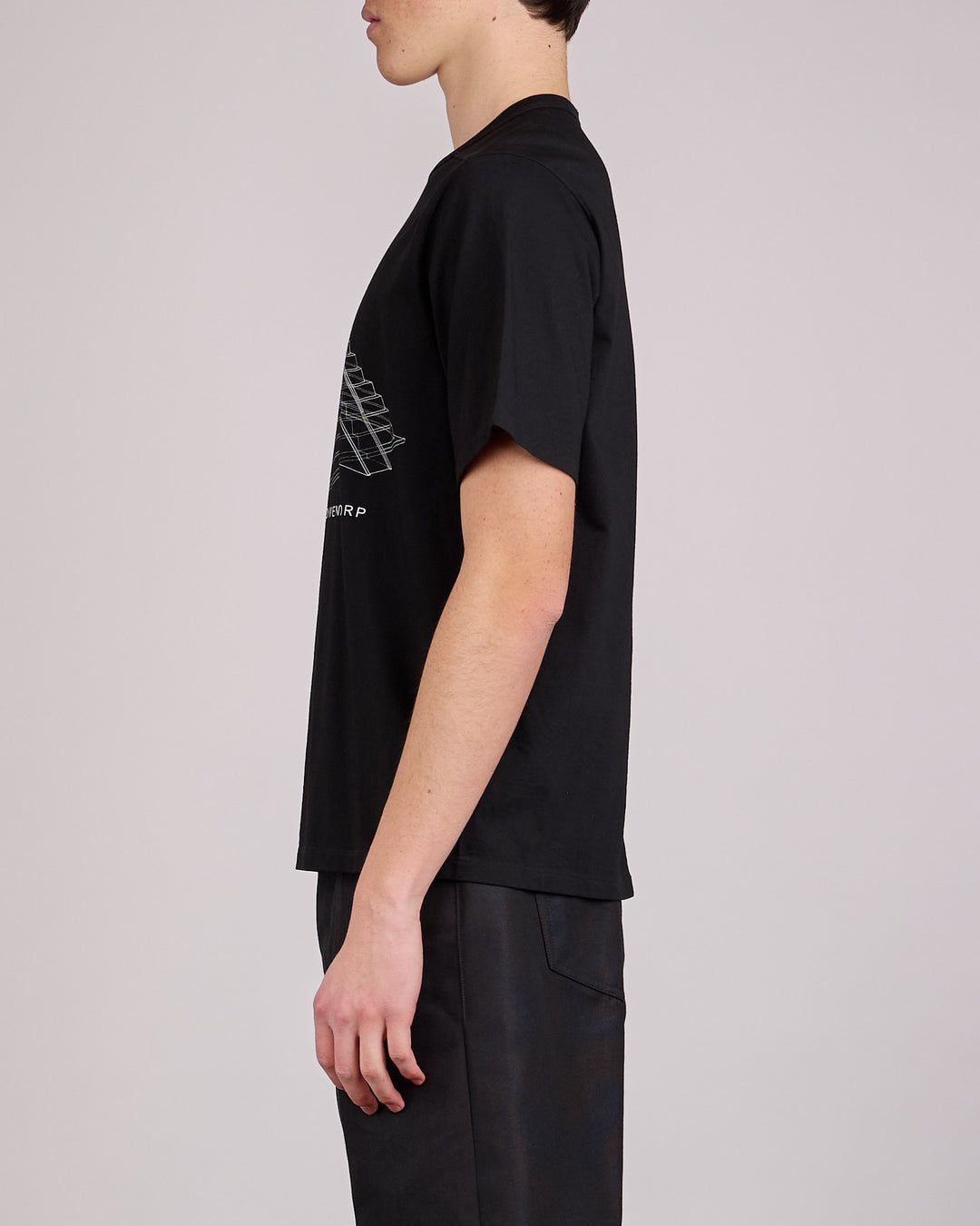 Rick Owens Runway Brad T-Shirt Temple Graphic Black Milk
