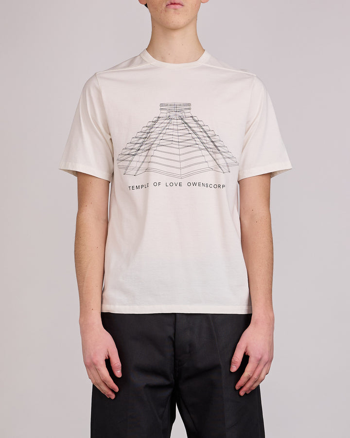 Rick Owens Runway Brad T-Shirt Temple Graphic Milk Black