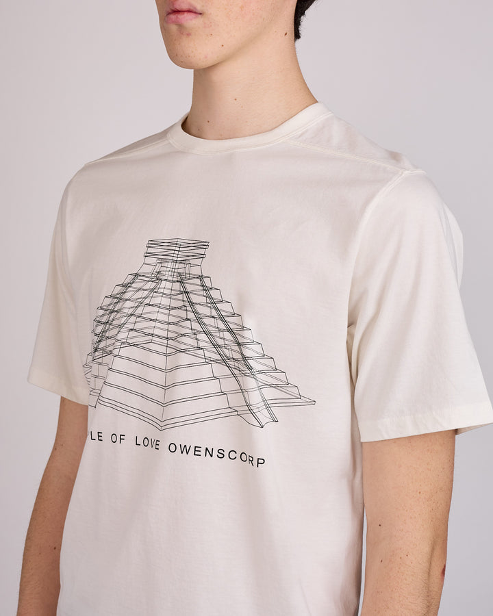 Rick Owens Runway Brad T-Shirt Temple Graphic Milk Black