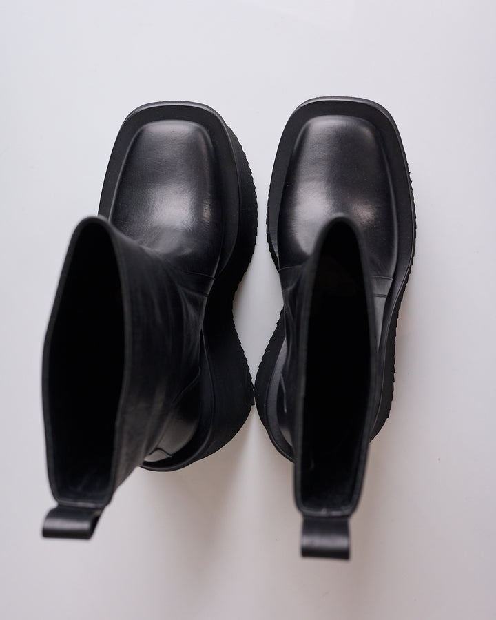 Rick Owens Runway Factory Full Grain Leather Boot Black
