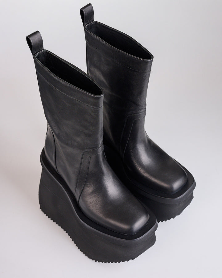 Rick Owens Runway Factory Full Grain Leather Boot Black