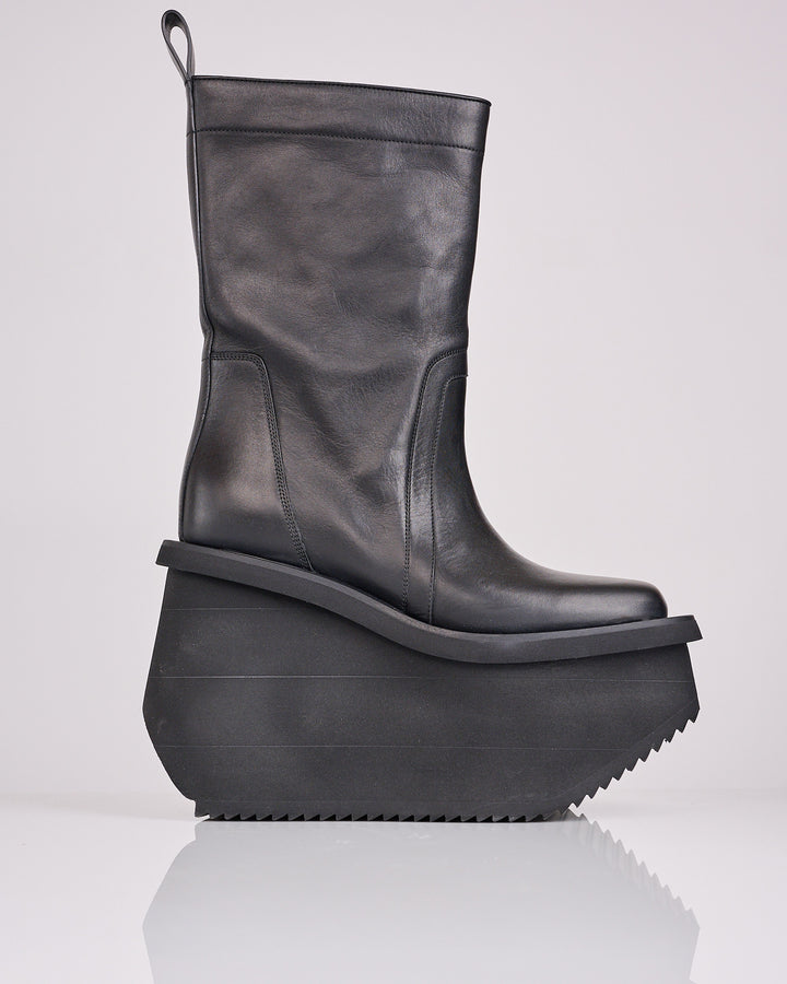 Rick Owens Runway Factory Full Grain Leather Boot Black