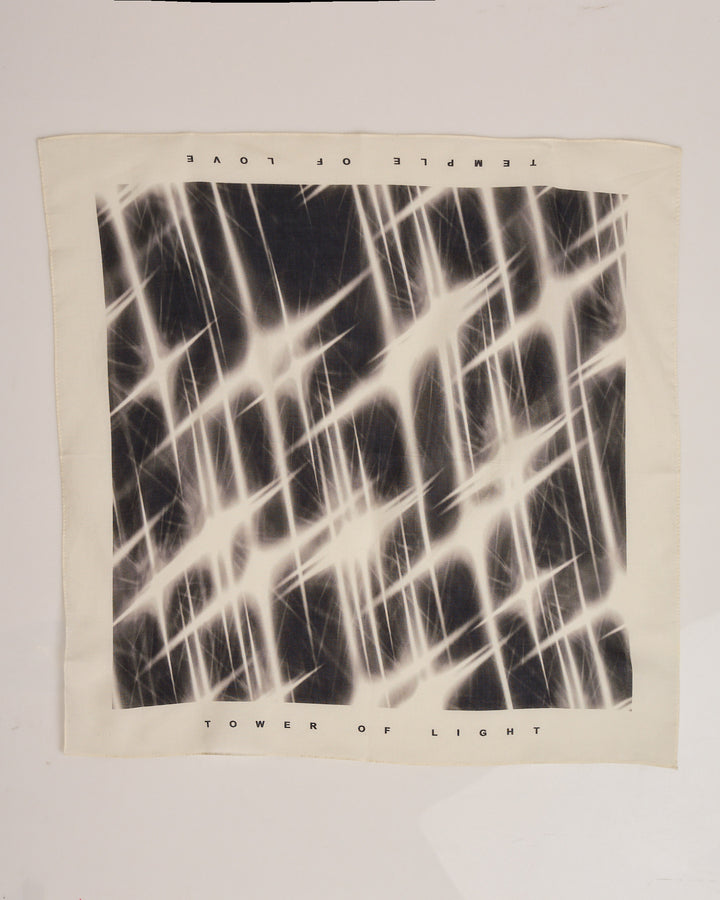 Rick Owens Runway Foulard 53x53 Bandana Milk Black