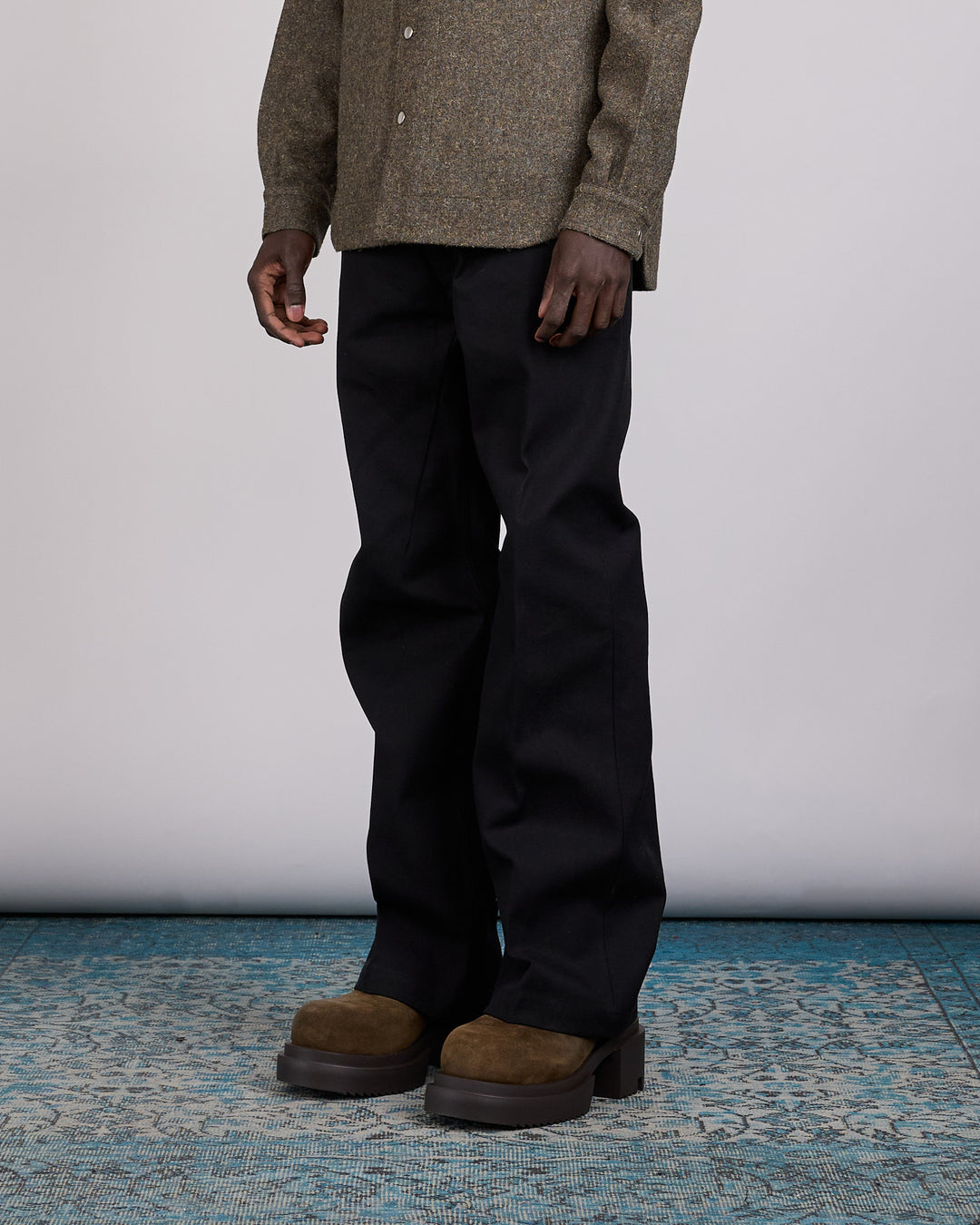 Rick Owens Runway Geth Cotton Whipcord Jean Black