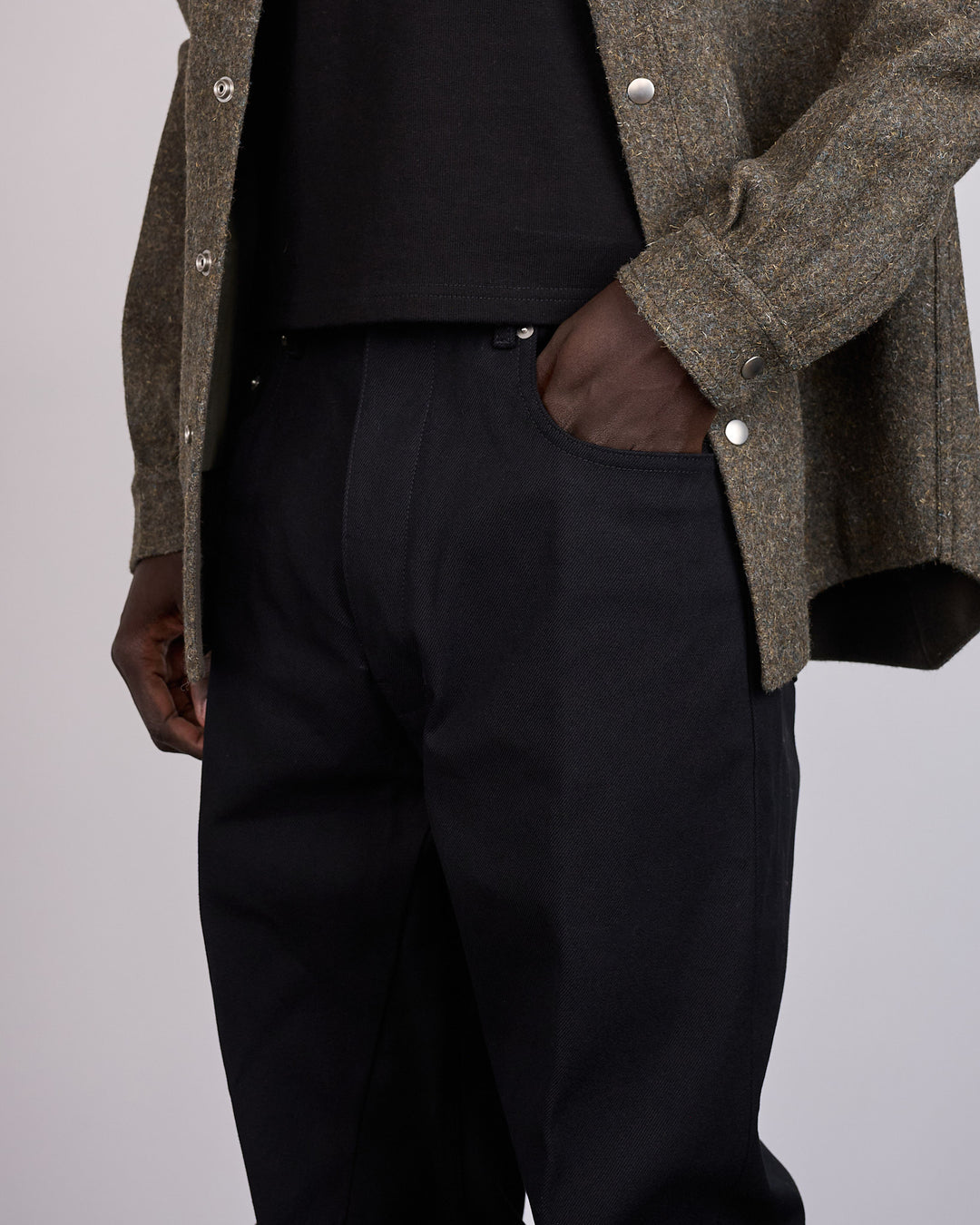 Rick Owens Runway Geth Cotton Whipcord Jean Black