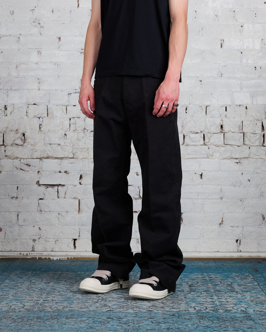 Rick Owens Runway Geth Jean Brushed Twill Black