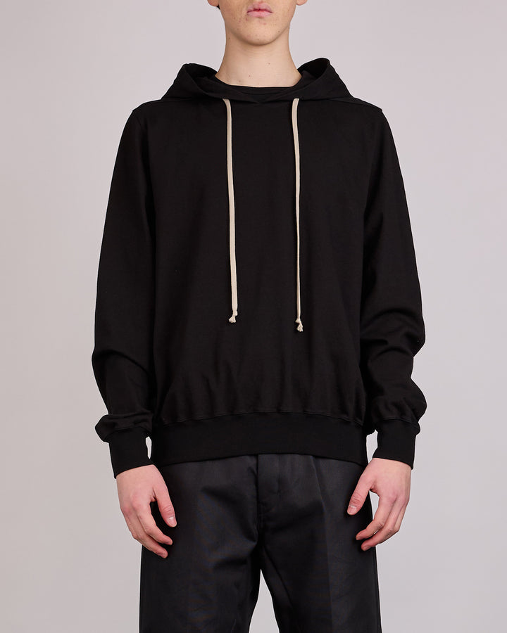 Rick Owens Runway Heavy Jersey Hoodie Temple Graphic Black
