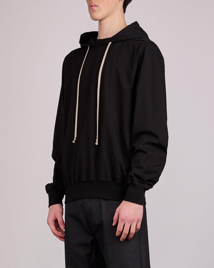Rick Owens Runway Heavy Jersey Hoodie Temple Graphic Black