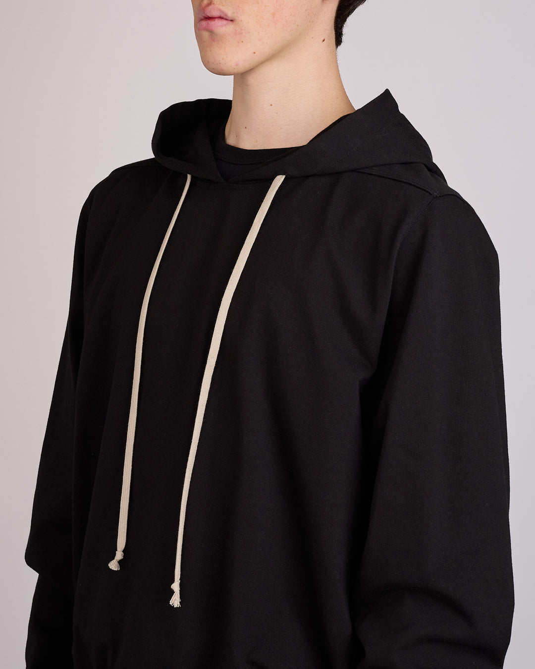 Rick Owens Runway Heavy Jersey Hoodie Temple Graphic Black