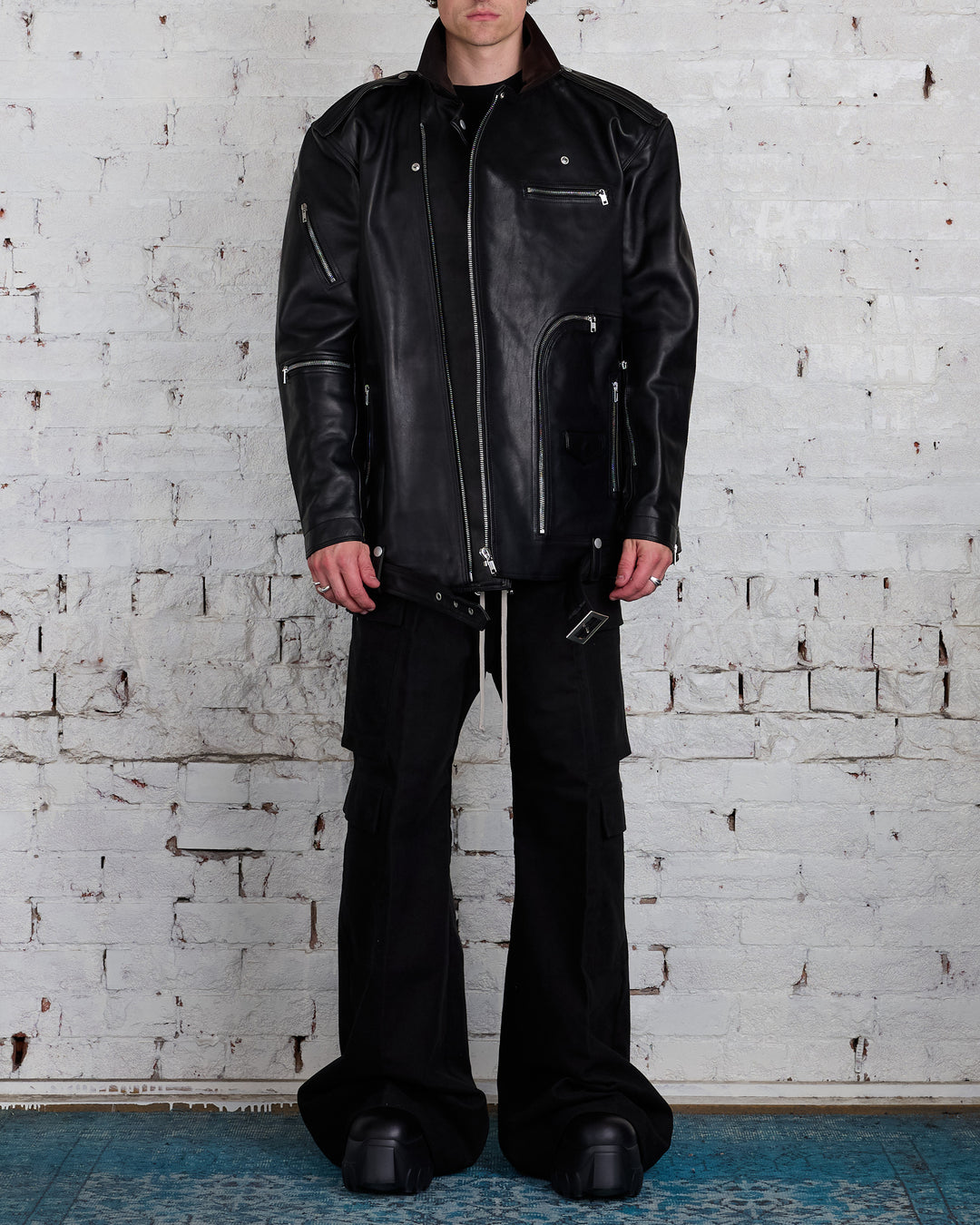 Rick Owens Runway Jumbo Bauhaus MIJ Stooges Jacket Black