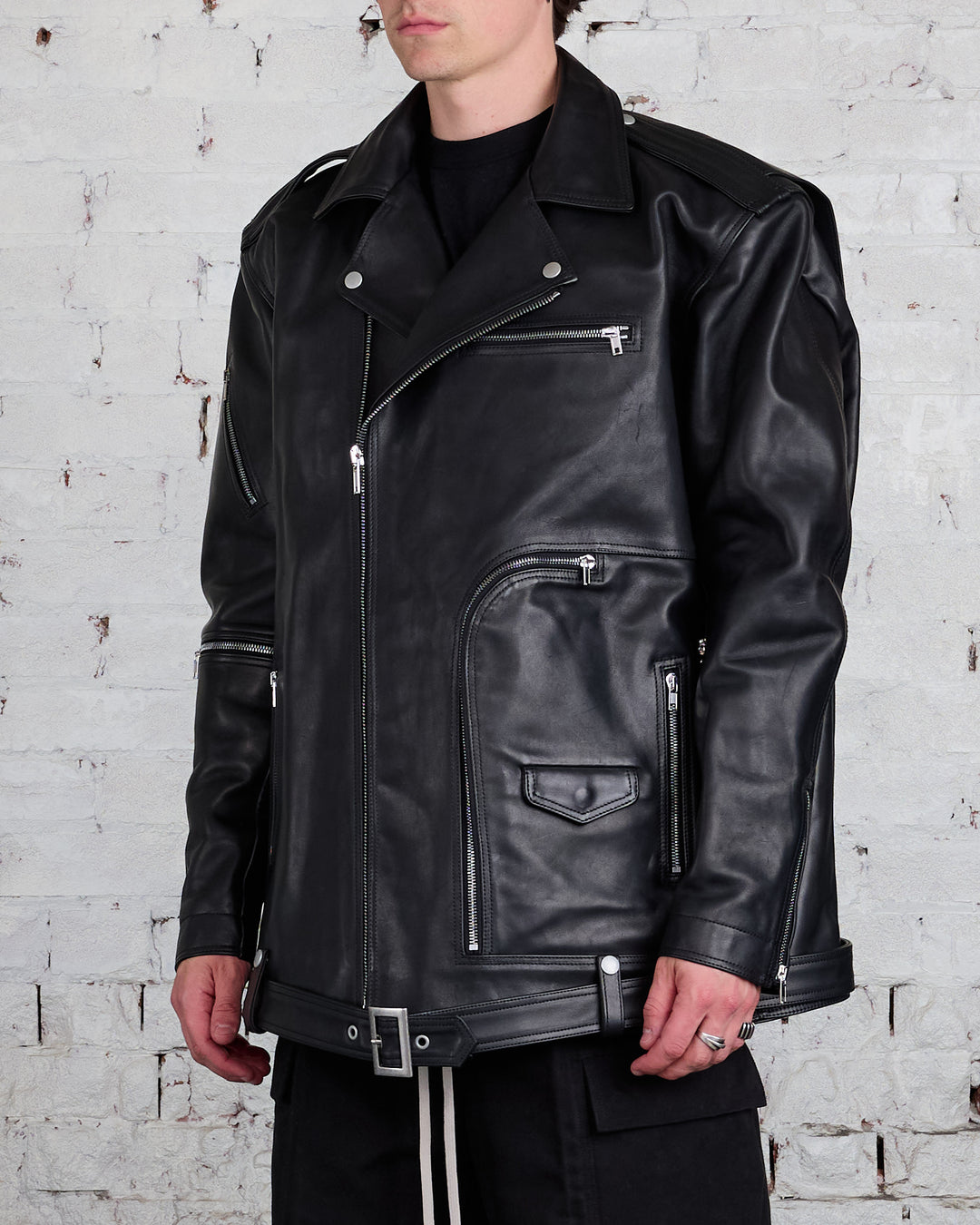 Rick Owens Runway Jumbo Bauhaus MIJ Stooges Jacket Black