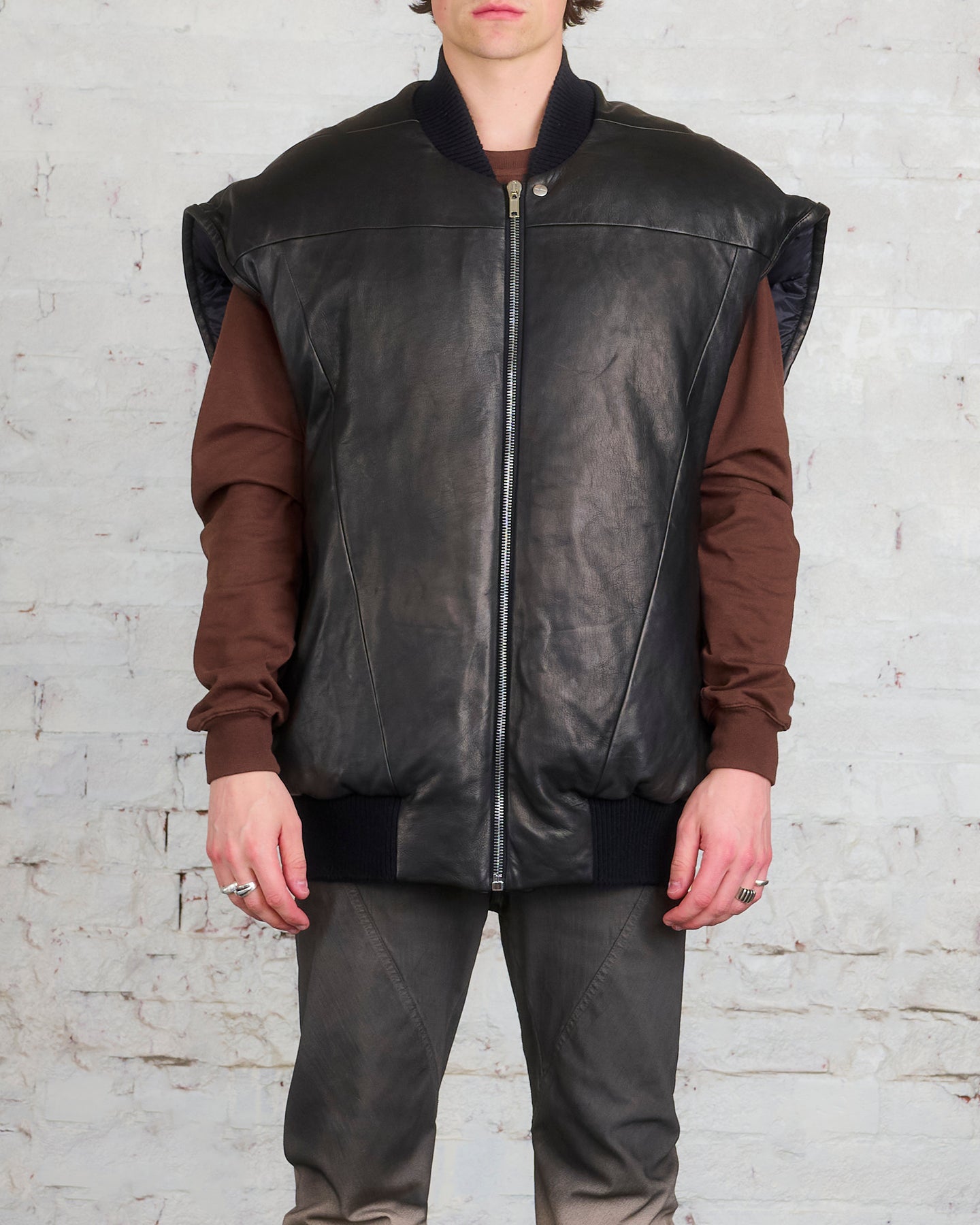 RICK OWENS - DRKSHDW DU01D1162 F JUMBO FLIGHT VEST BLACK – SUUS