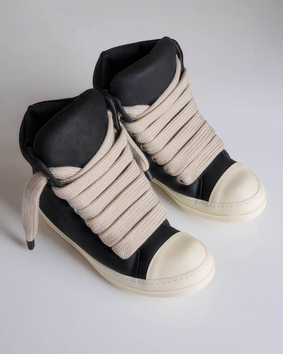 Rick Owens Runway Jumbo Lace Padded Sneak Black Milk