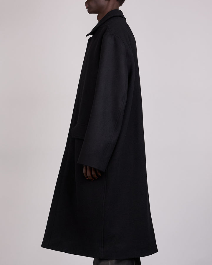 Rick Owens Runway Jumbo Mac Melton Coat Black