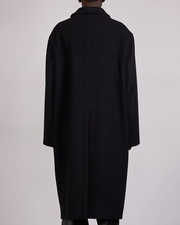 Rick Owens Runway Jumbo Mac Melton Coat Black