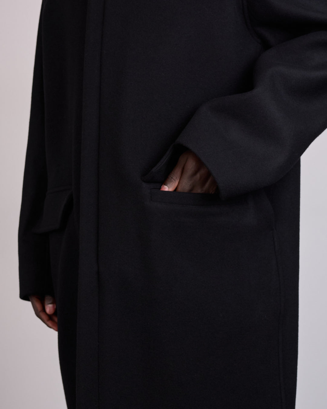 Rick Owens Runway Jumbo Mac Melton Coat Black