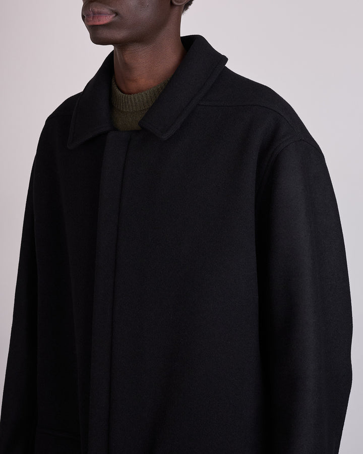 Rick Owens Runway Jumbo Mac Melton Coat Black