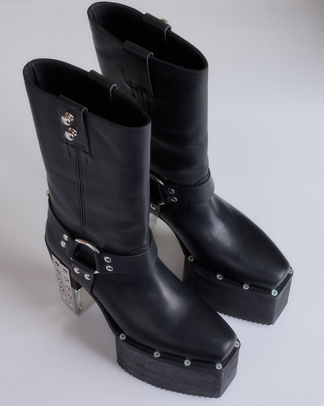 Rick Owens Runway LP Platform Boot Black Clear