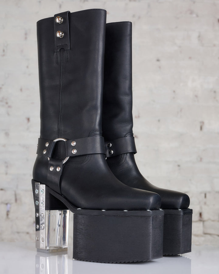 Rick Owens Runway LP Platform Boot Black Clear