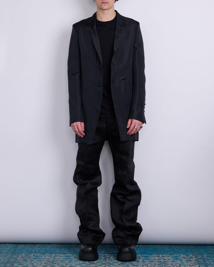 Rick Owens Runway Lido Fogpocket Jacket Silk Gazar Black