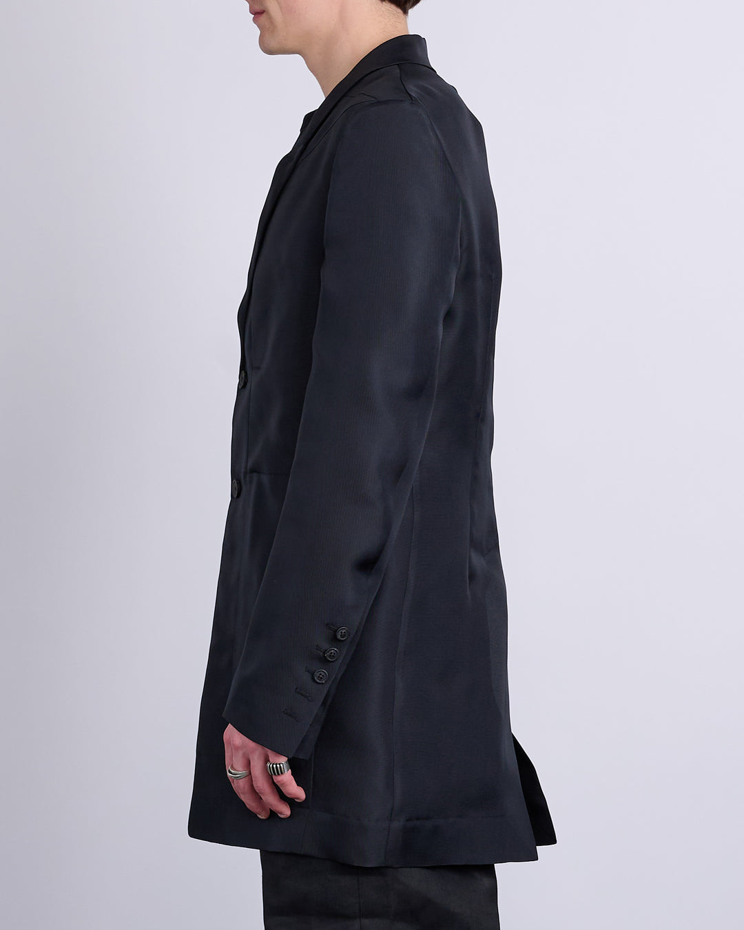 Rick Owens Runway Lido Fogpocket Jacket Silk Gazar Black