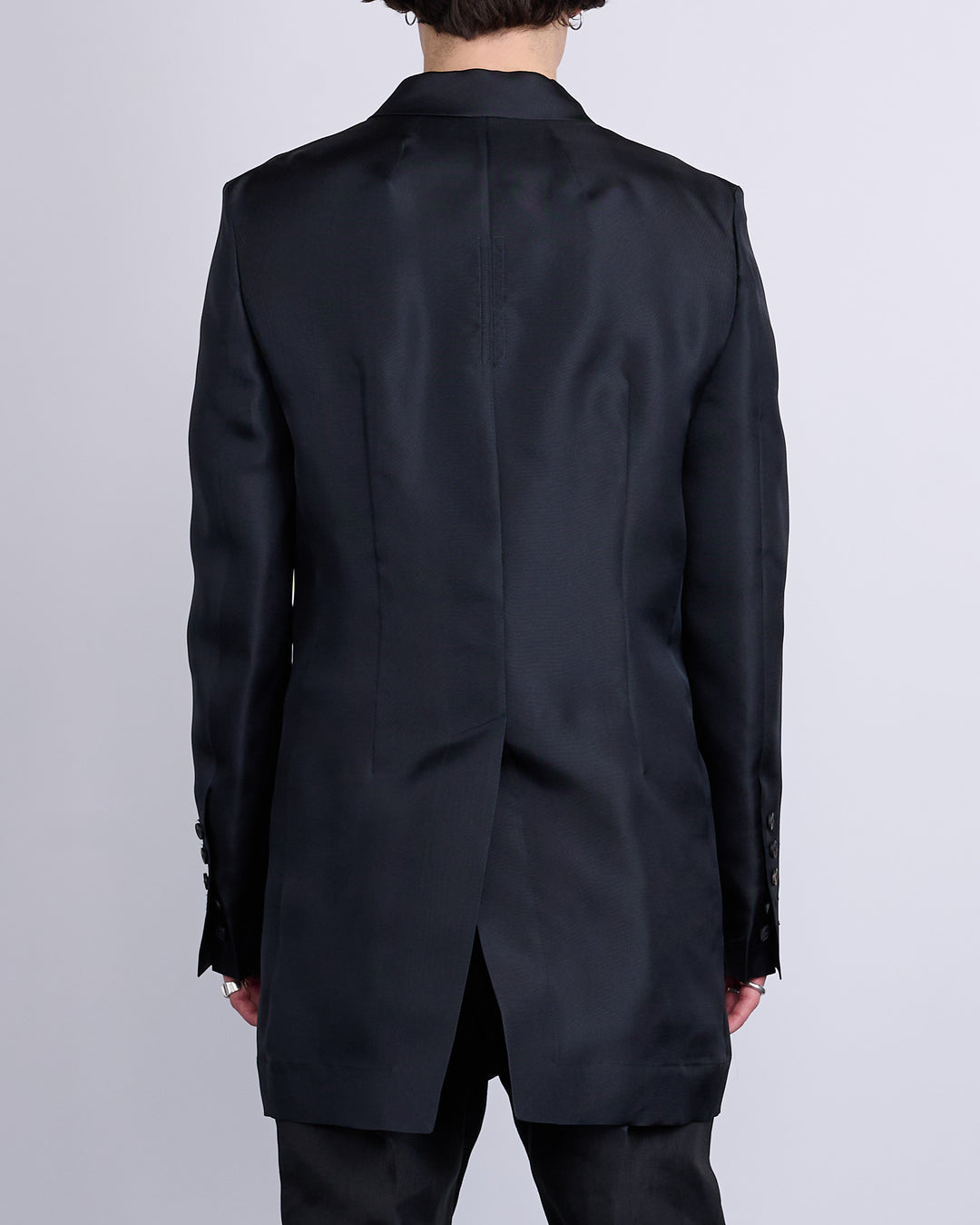 Rick Owens Runway Lido Fogpocket Jacket Silk Gazar Black