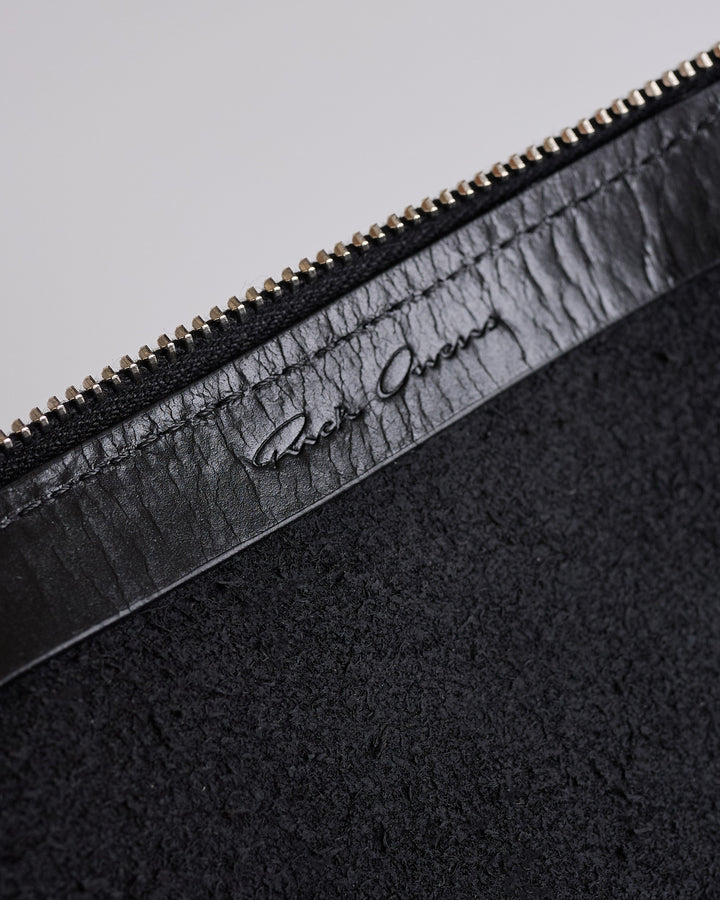 Rick Owens Runway Medium Beauty Unshaved Leather Bag Black