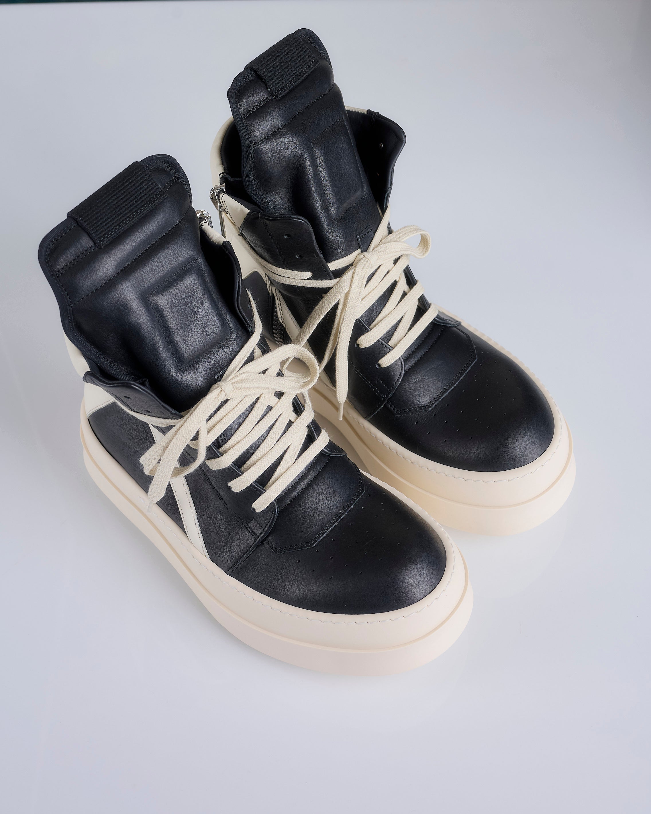 Rick Owens Runway Mega Bumper Geobasket Groppone Black / Milk