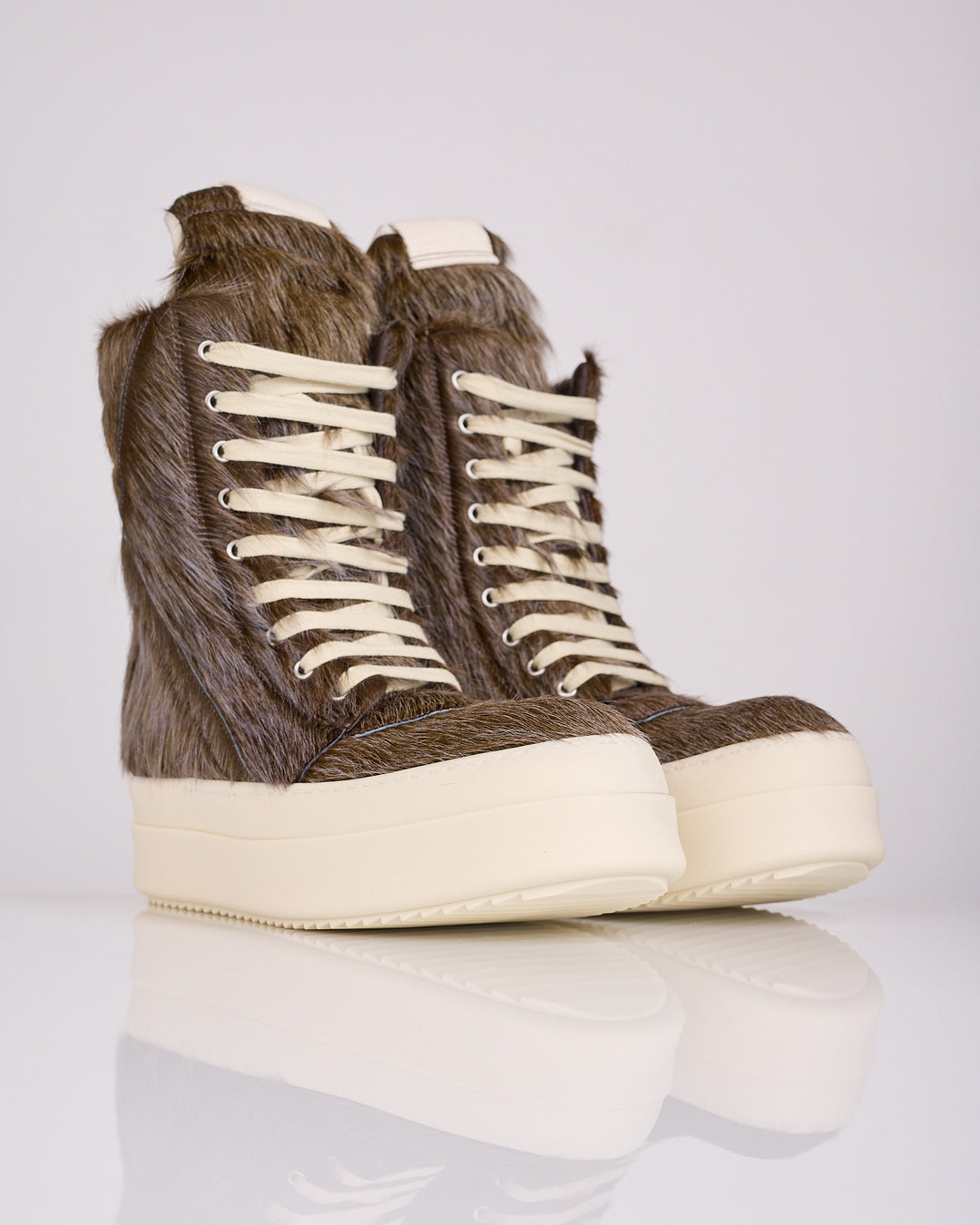 Rick Owens Runway Megageobasket Unshaved Melange Indigo