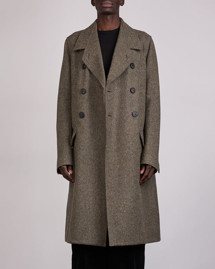 Rick Owens Runway Officer Rugged Wool Coat Bosco