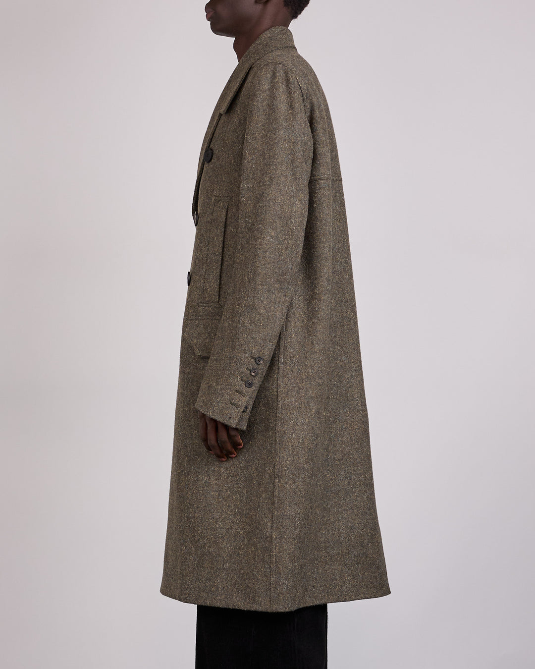 Rick Owens Runway Officer Rugged Wool Coat Bosco