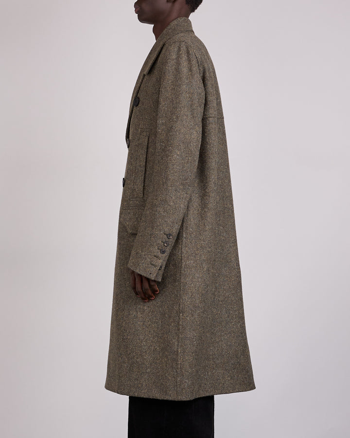 Rick Owens Runway Officer Rugged Wool Coat Bosco