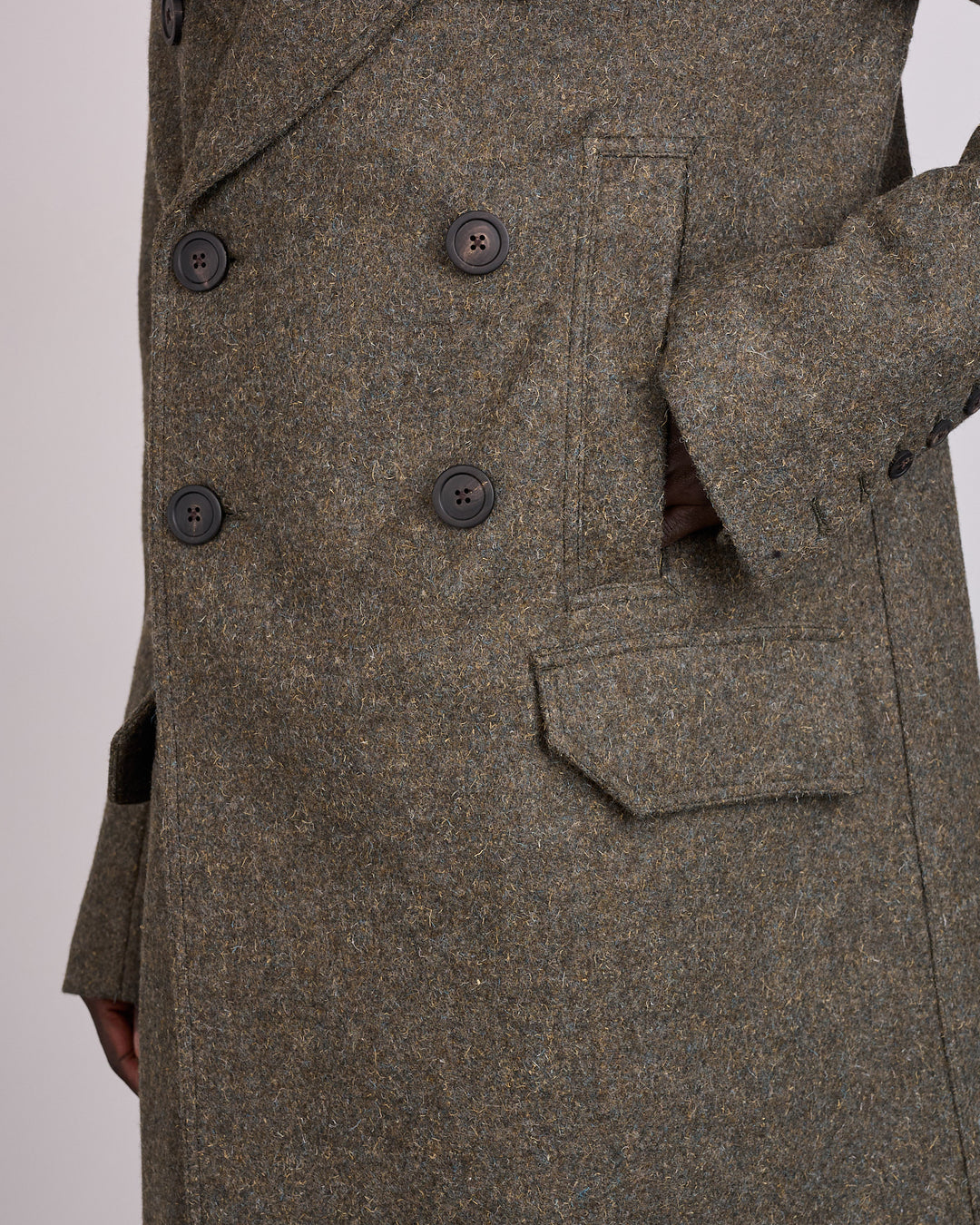 Rick Owens Runway Officer Rugged Wool Coat Bosco