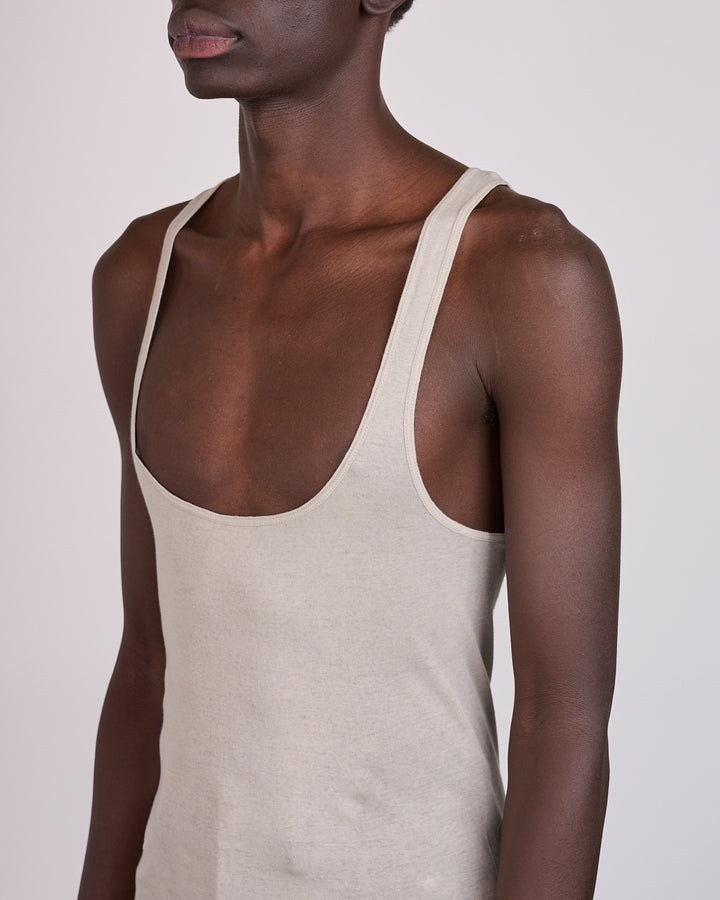 Rick Owens Runway Pony Micro Rib Slim Tank Black