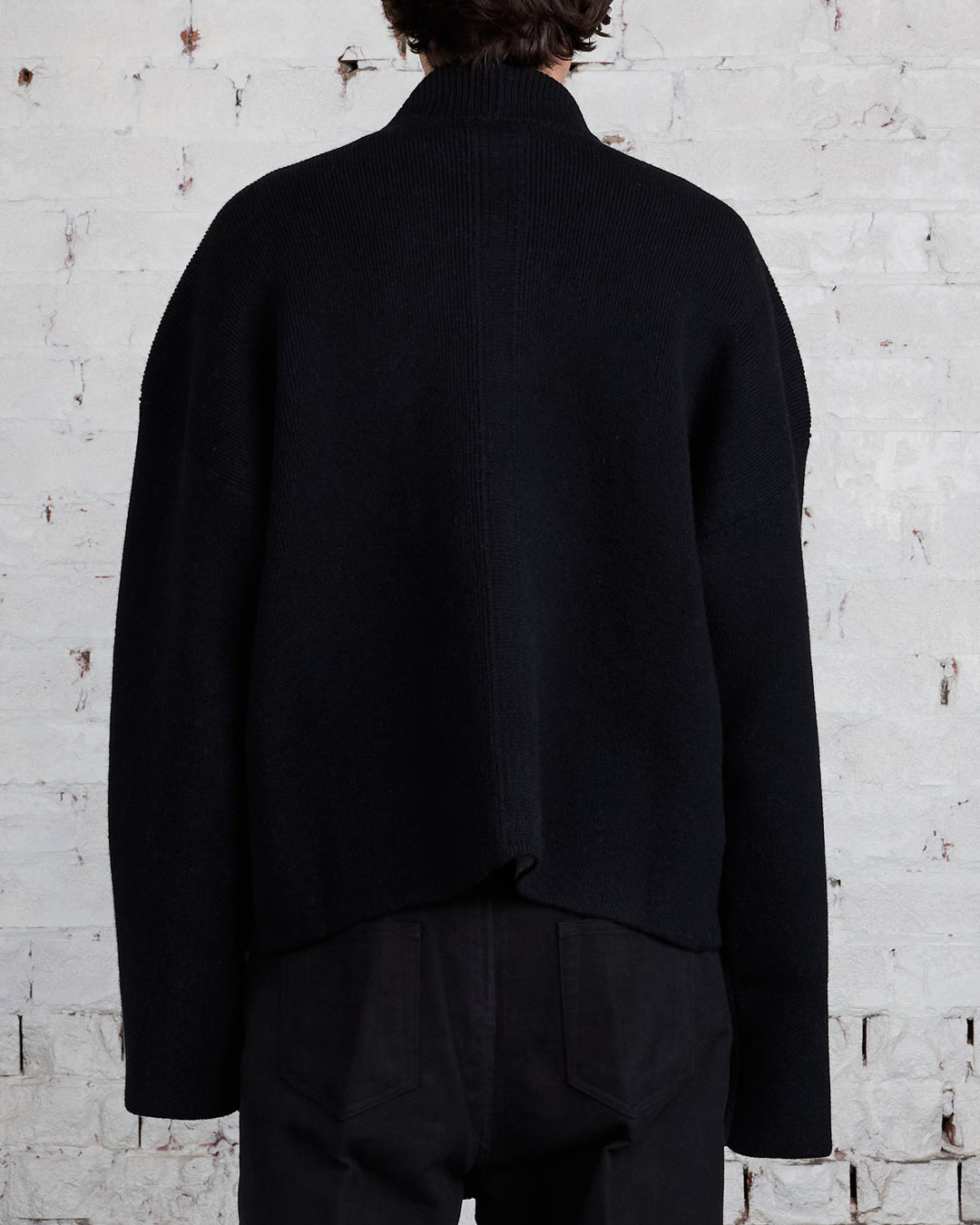 Rick Owens Runway Porterville Jumbo Crew Sweater Black/Pearl