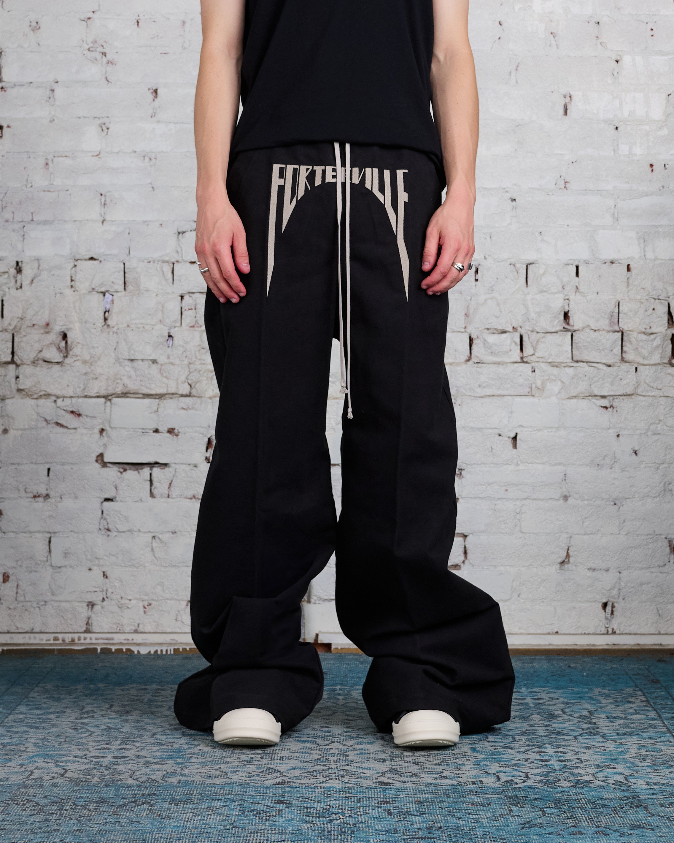 Rick Owens Runway Porterville Wide Bela Pant Brushed Twill Black/Pearl –  LESS 17