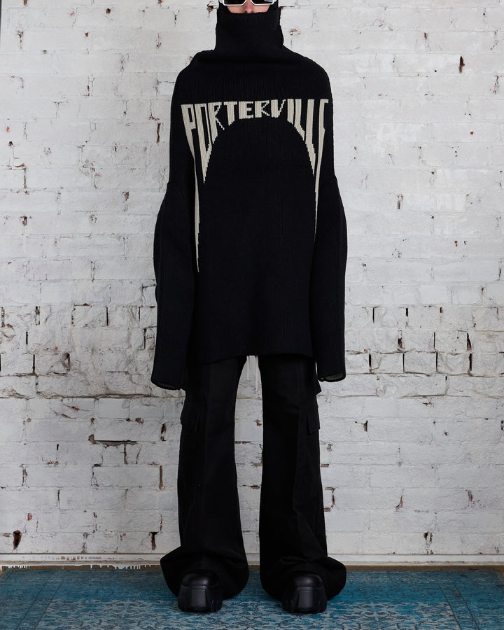 Rick Owens Runway Shroud Mega Wool Knit Sweater Black/Pearl