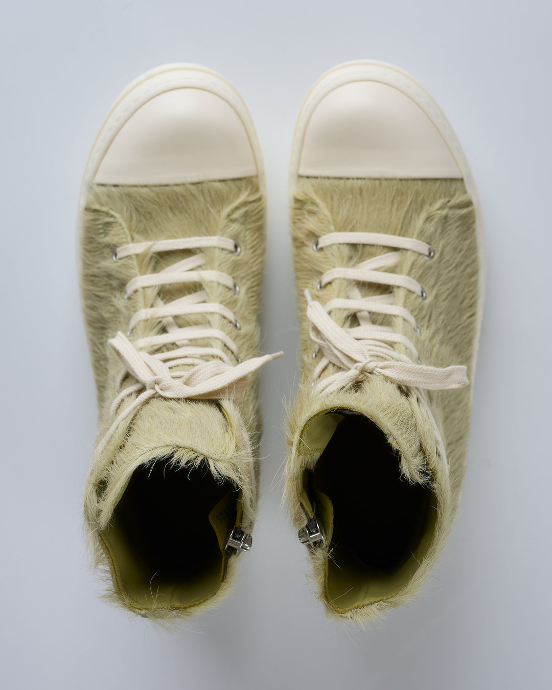 Rick Owens Runway Sneaker Unshaved Leather Acid/Milk