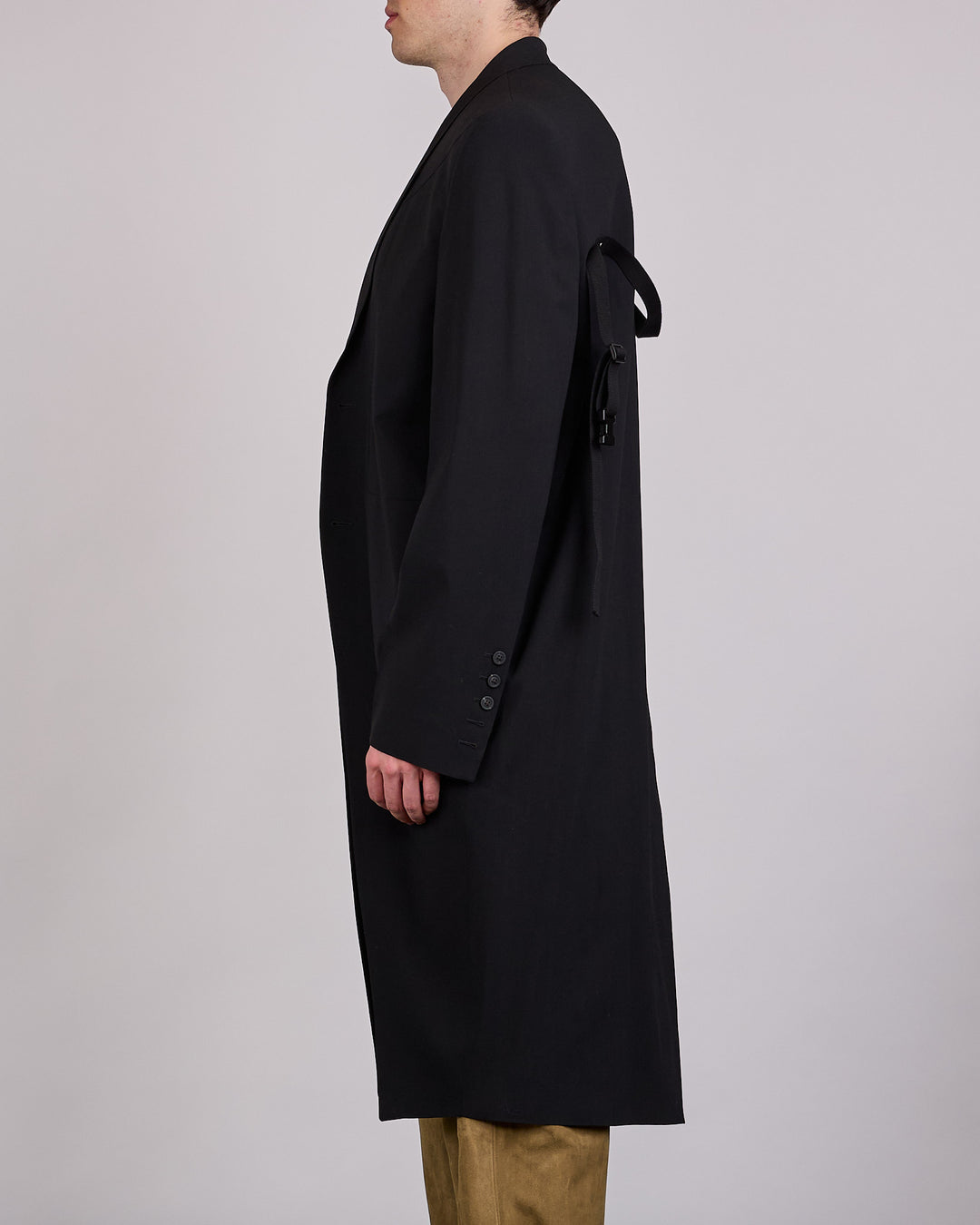 Rick Owens Runway Tatlin Coat Light Poudre Wool Black