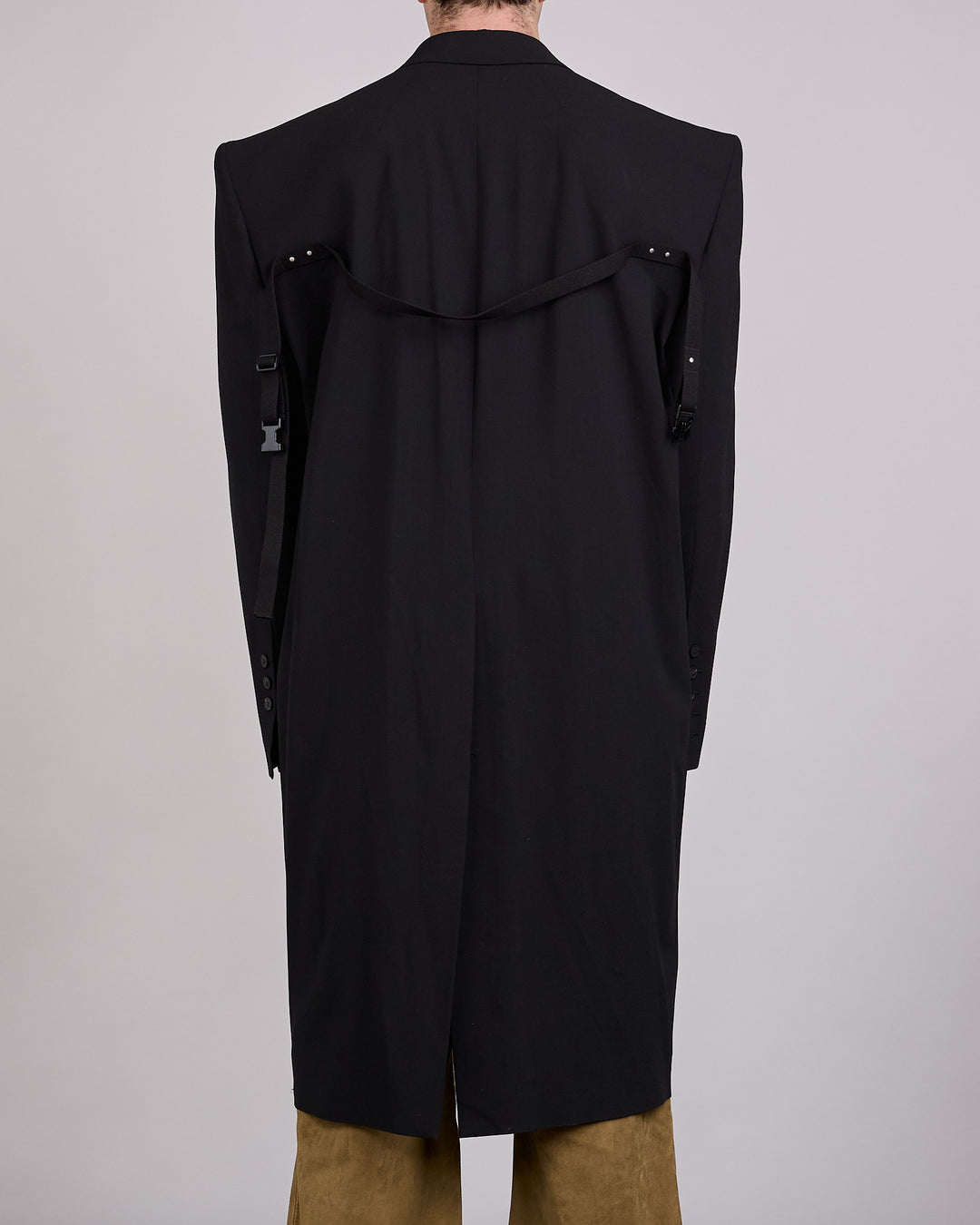 Rick Owens Runway Tatlin Coat Light Poudre Wool Black