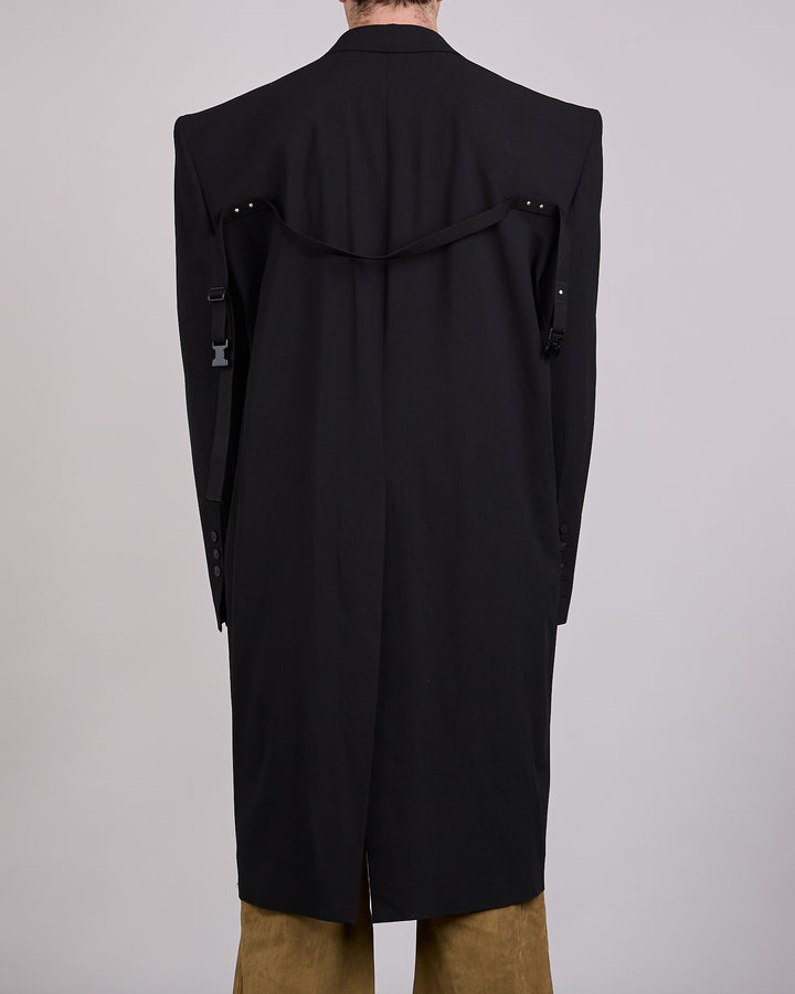 Rick Owens Runway Tatlin Coat Light Poudre Wool Black