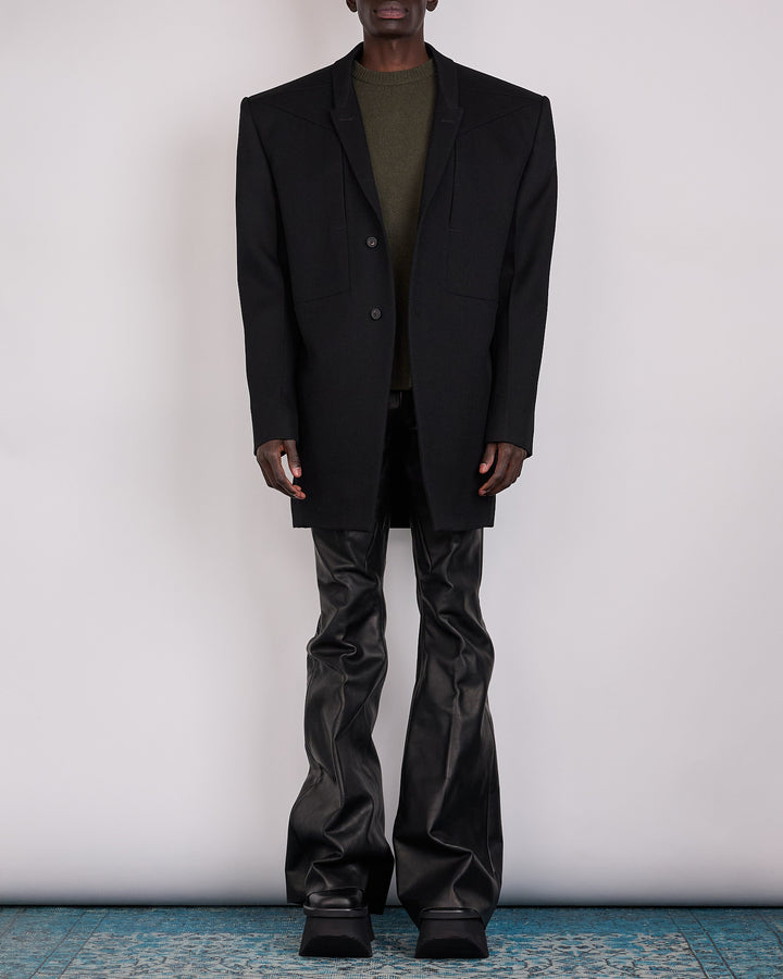 Rick Owens Runway Tatlin Wool Drill Jacket Black